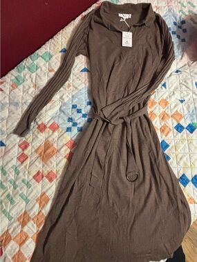 Lucky Brand Long Sleeve Knit Dress in Brown